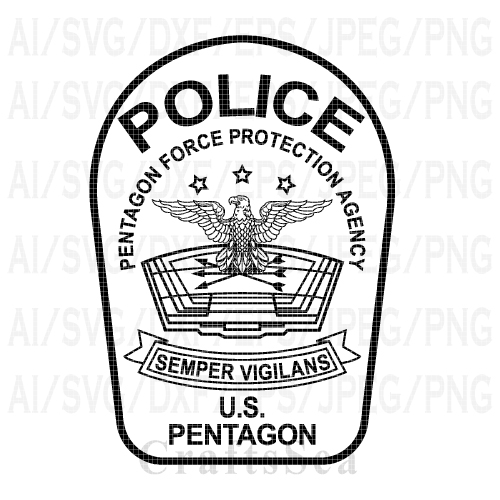 Pentagon Police Badge Vector SVG for CNC, Laser Engraving, Cricut & Silhouette | DXF PNG AI Digital Download